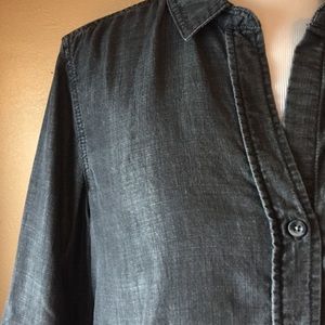 Anthropologie Cloth & Stone Charcoal Chambray Top